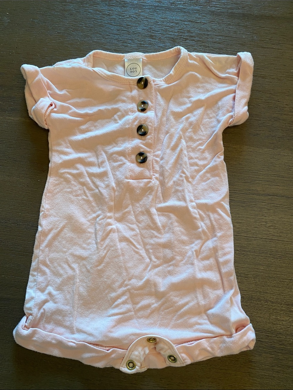 Lou Lou & Company Light Pink Baby One-Piece Bodysuit with Buttons